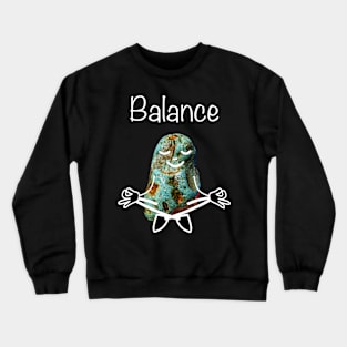 Rockhound Lotus Yoga Pose - Funny Balance Mental Health Rockhounding Crewneck Sweatshirt